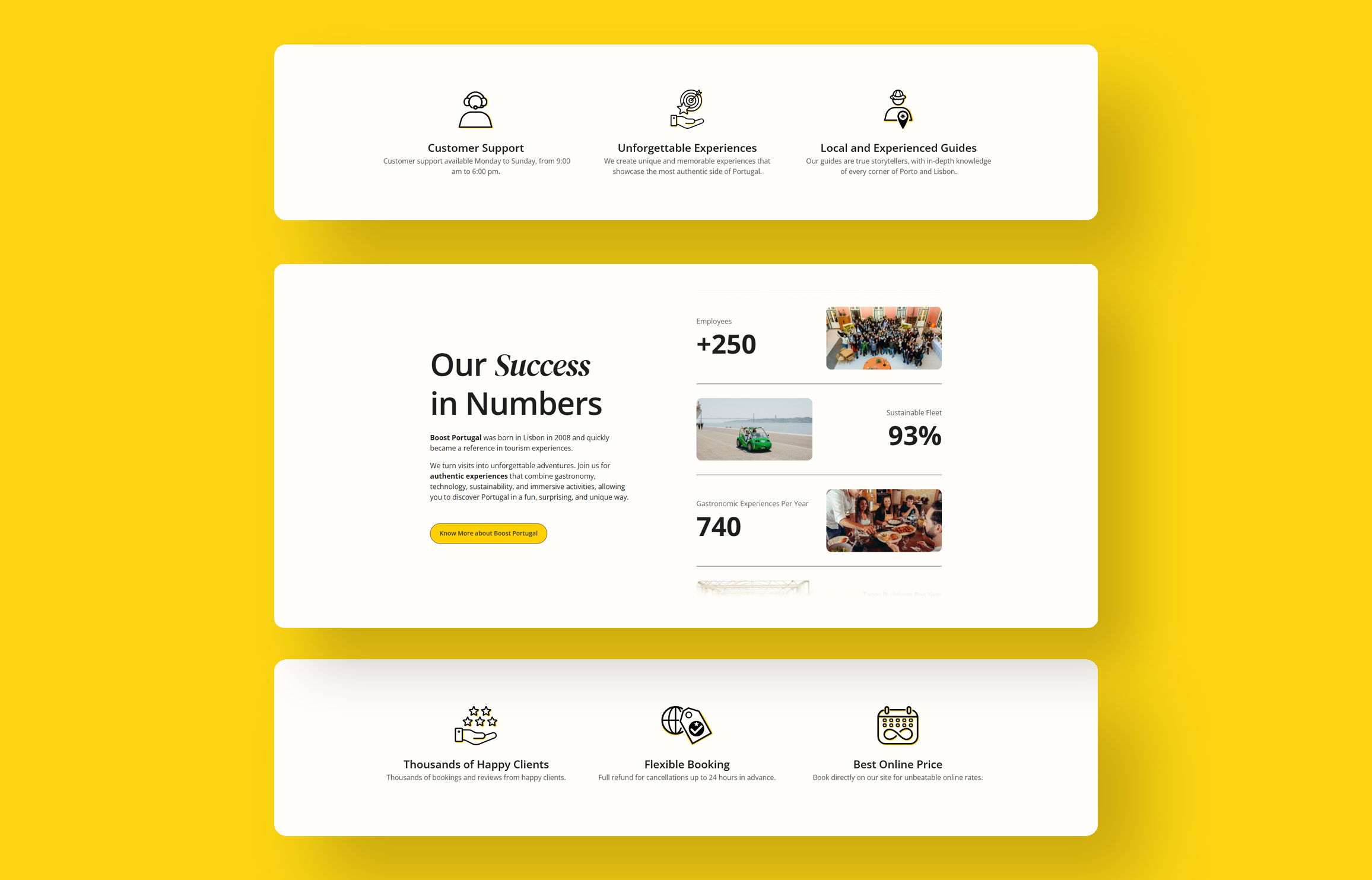 recortar as trust sections ou por pagina inteira com highlight em zonas de interesse